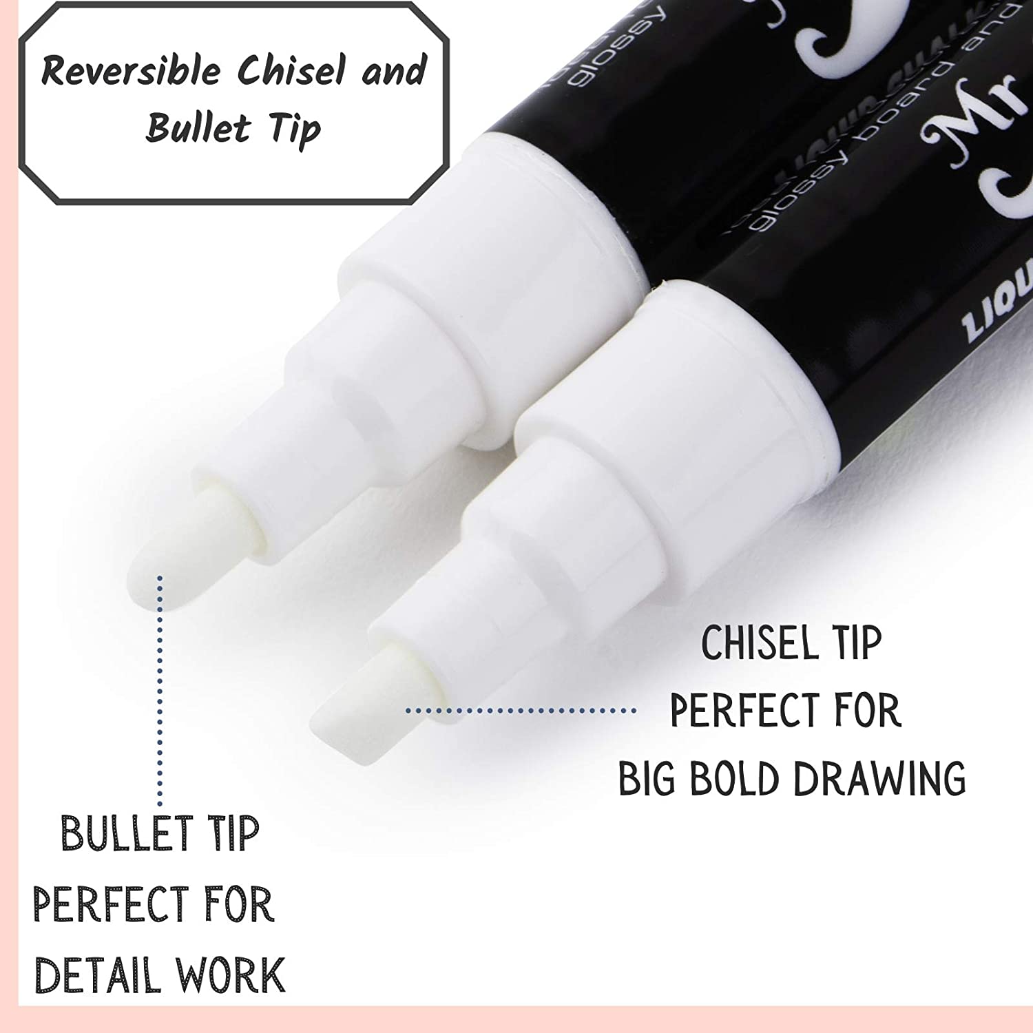 Mr. Pen- White Chalk Markers, 4 Pack, Dual Tip, 8 labels, White Liquid Chalk  Marker - Mr. Pen Store